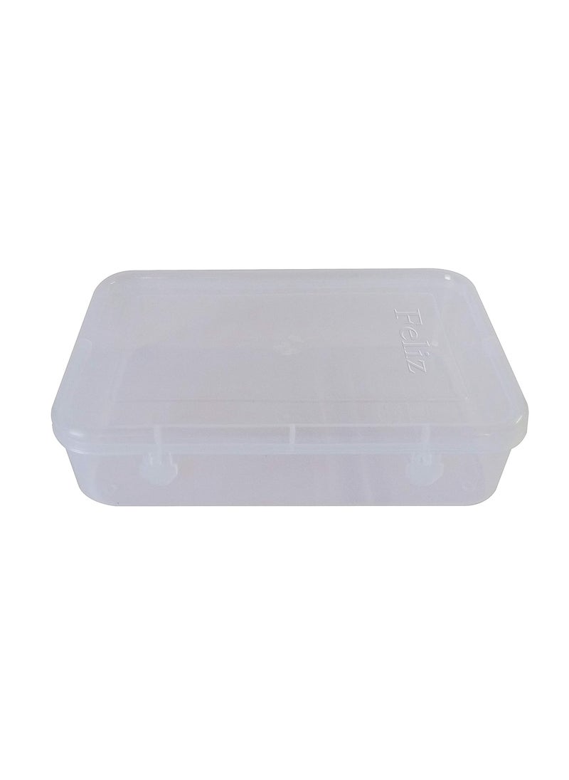 Feliz Clear Plastic Medium Storage Boxes Set of 6 Size 725 x 475 x 175 inches Rectangular