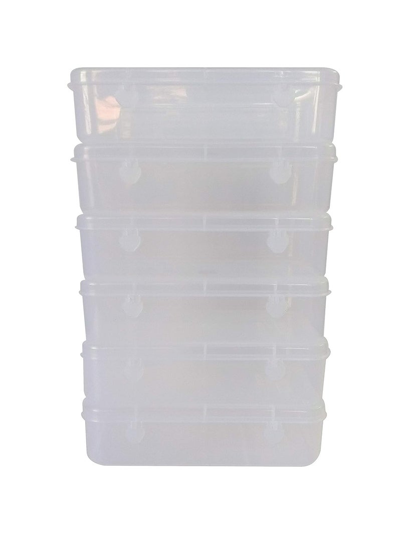 Feliz Clear Plastic Medium Storage Boxes Set of 6 Size 725 x 475 x 175 inches Rectangular