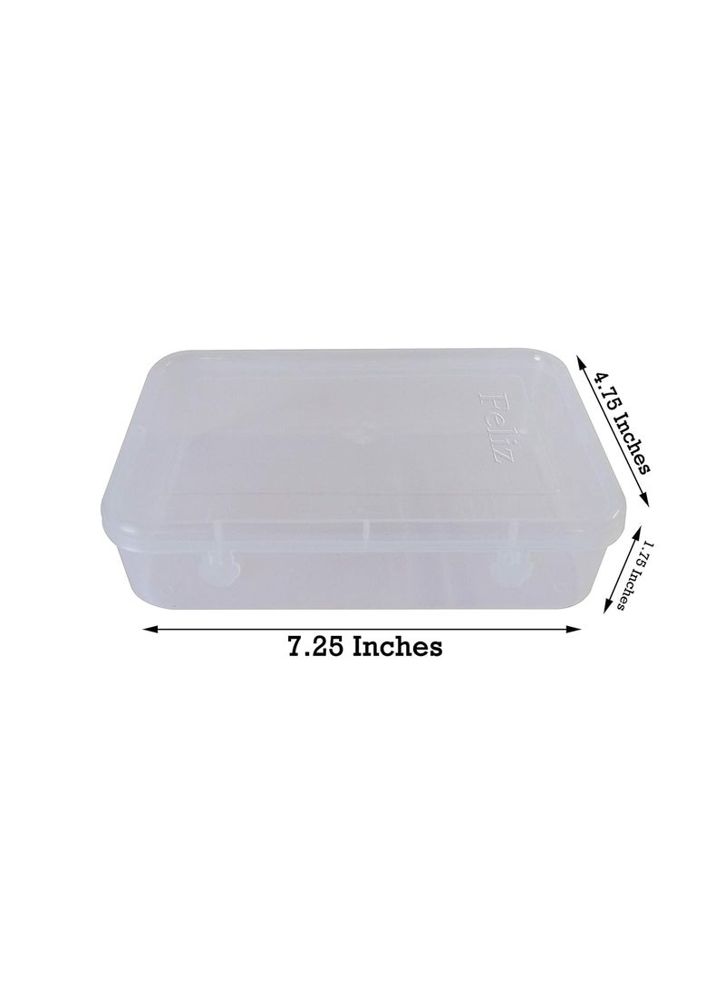 Feliz Clear Plastic Medium Storage Boxes Set of 6 Size 725 x 475 x 175 inches Rectangular