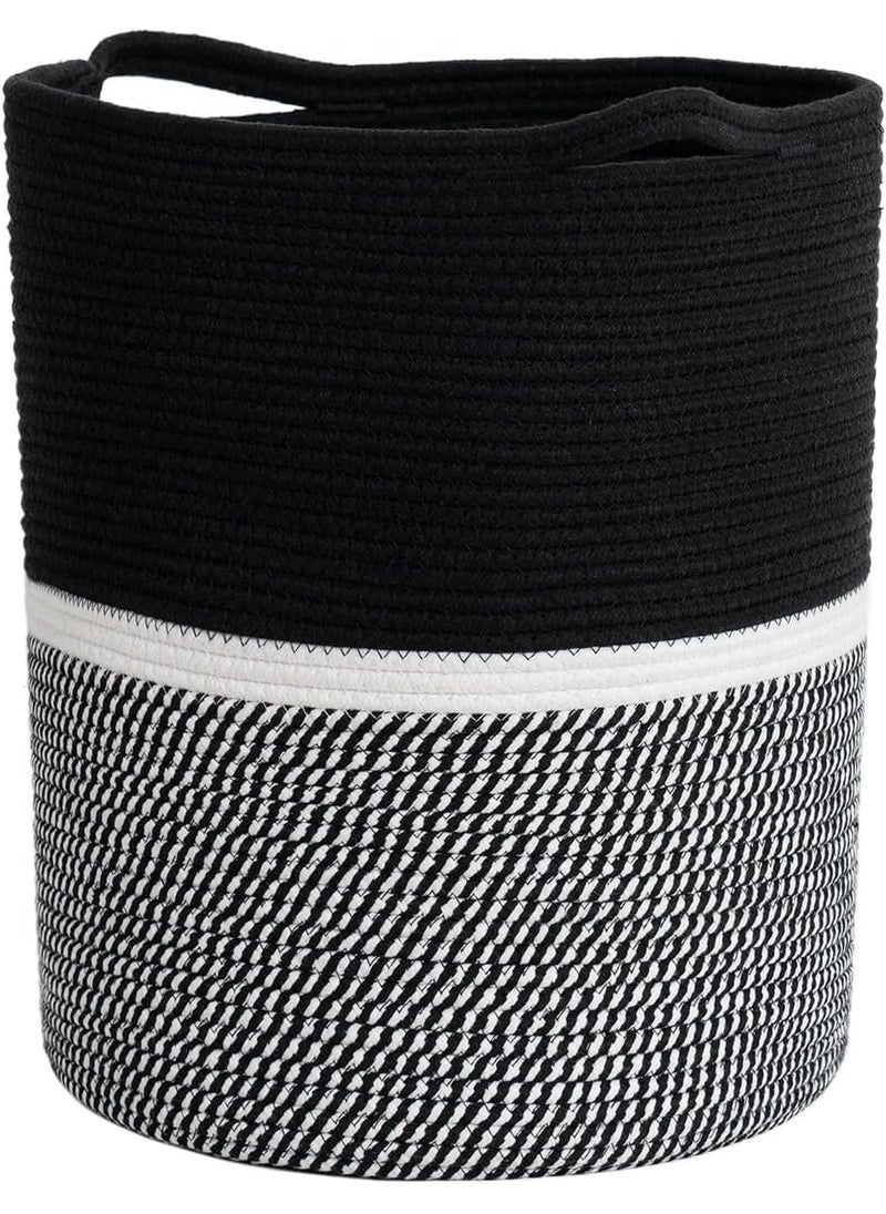 ALBY Large Cotton Rope Basket 142 x 134 x 162 inches Baby Laundry Toy Basket Storage Kids Tall Woven Basket Blanket Nursery Hamper Bin