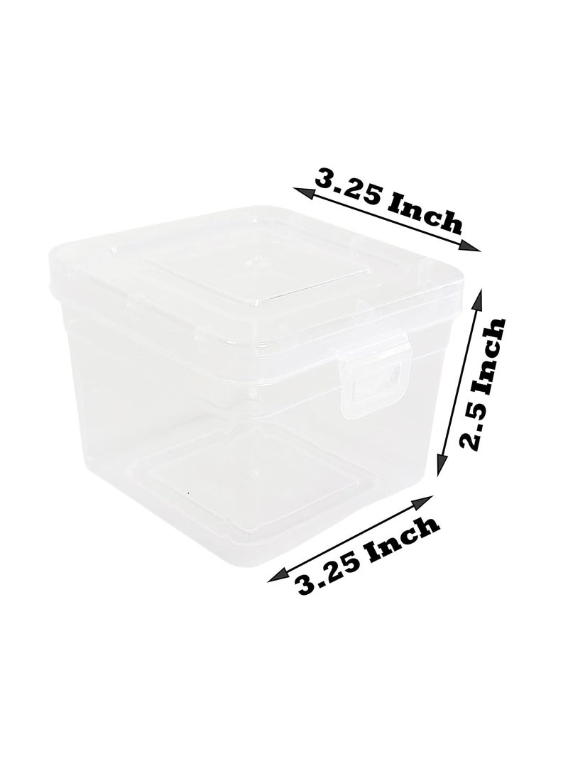 Feliz Clear Plastic Small Storage Boxes Size 325 x 325 x 25 inches Set of 36