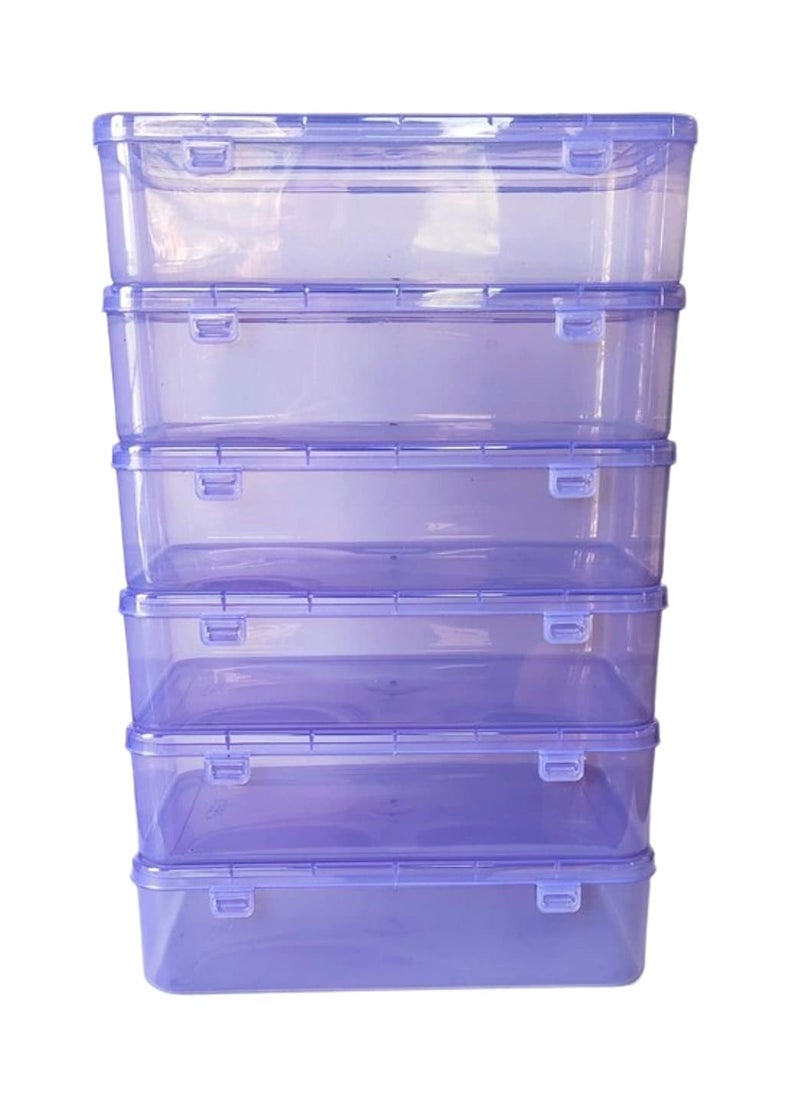 Feliz Purple Coloured Plastic Large Storage Boxes Size 115x75x275 inches Set of 6