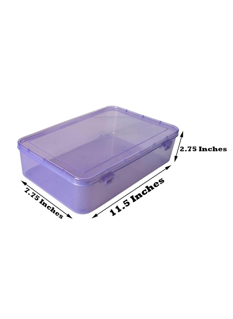 Feliz Purple Coloured Plastic Large Storage Boxes Size 115x75x275 inches Set of 3 Rectangular
