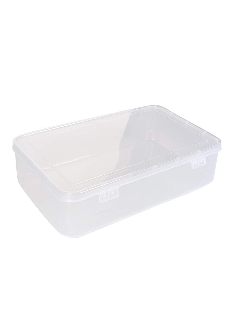Feliz Clear Plastic Large Rectangular Storage Boxes Size 1275x8x35 inches Set of 2 Transparent
