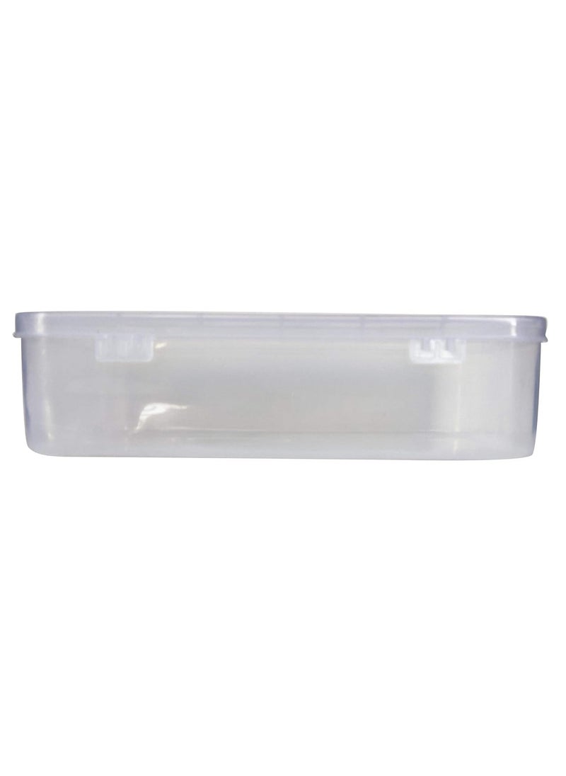 Feliz Clear Plastic Large Rectangular Storage Boxes Size 1275x8x35 inches Set of 2 Transparent