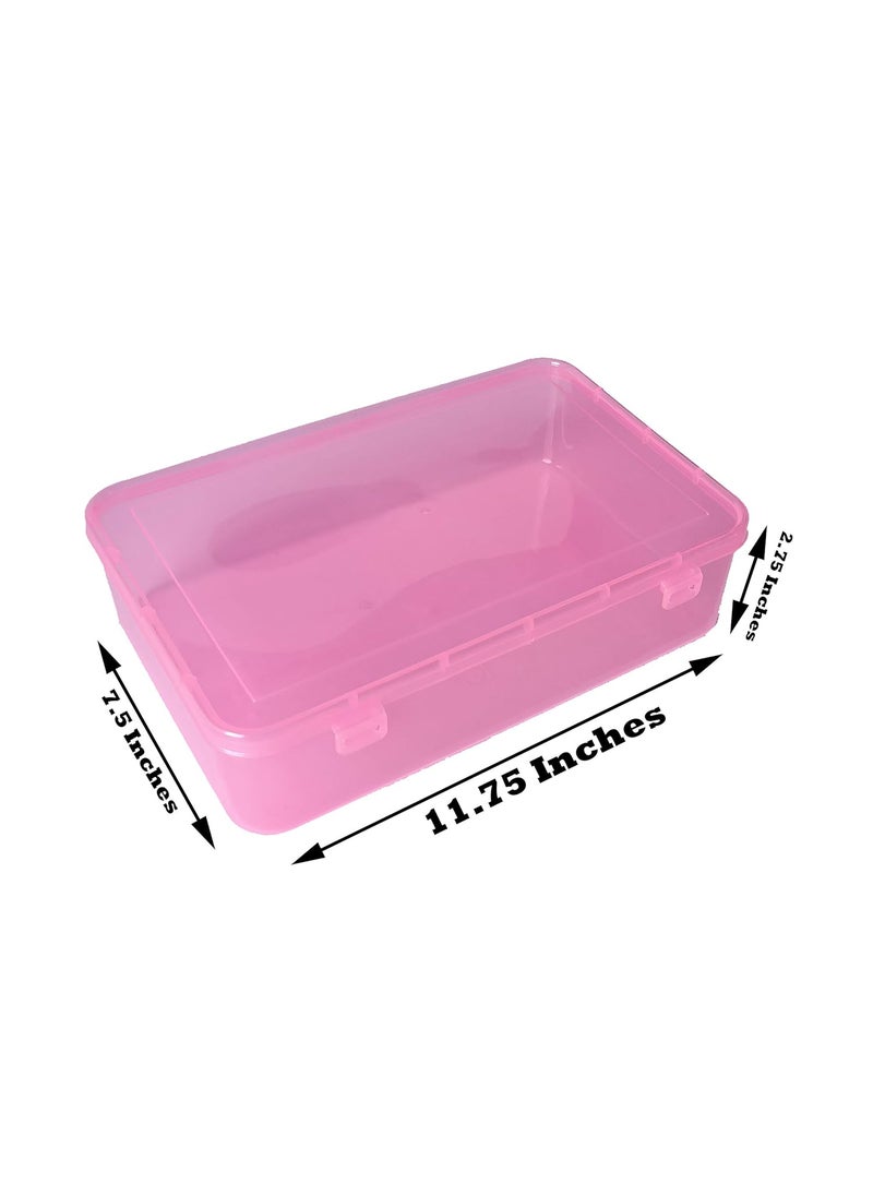 Feliz Pink Coloured Plastic Large Storage Boxes Size 115x75x275 inches Set of 5