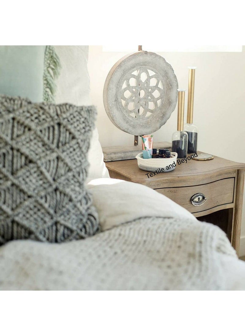 Textile and Beyond boho home decor small box rope storage book shelf jute fruit planter basket laundry cloth bag toy gift hamper set of 3 baby tray bucket organizer for livingroom kitchen washroom 16