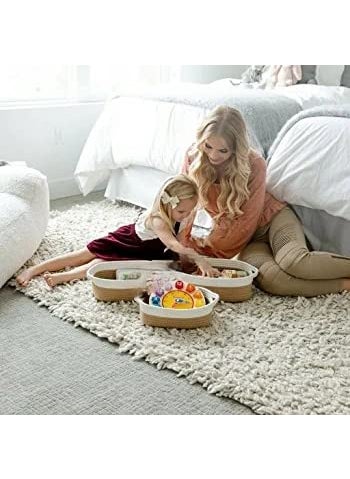 Gleckn Boho Mini Rope Paper Storage Jute Woven Shelf Basket Hamper Baby Nursery Tray Bucket Organizer Gifts Set of 3 for Kids ToysFruitsLiving RoomBathroomKitchenOffice Set 13