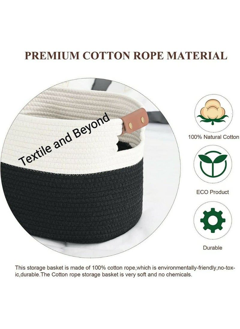 Textile and Beyond boho home decor box rope storage book shelf jute fruit planter basket laundry clothes bag toy gift hamper set of 1 baby tray bucket organizer for living room kitchen washroom 26