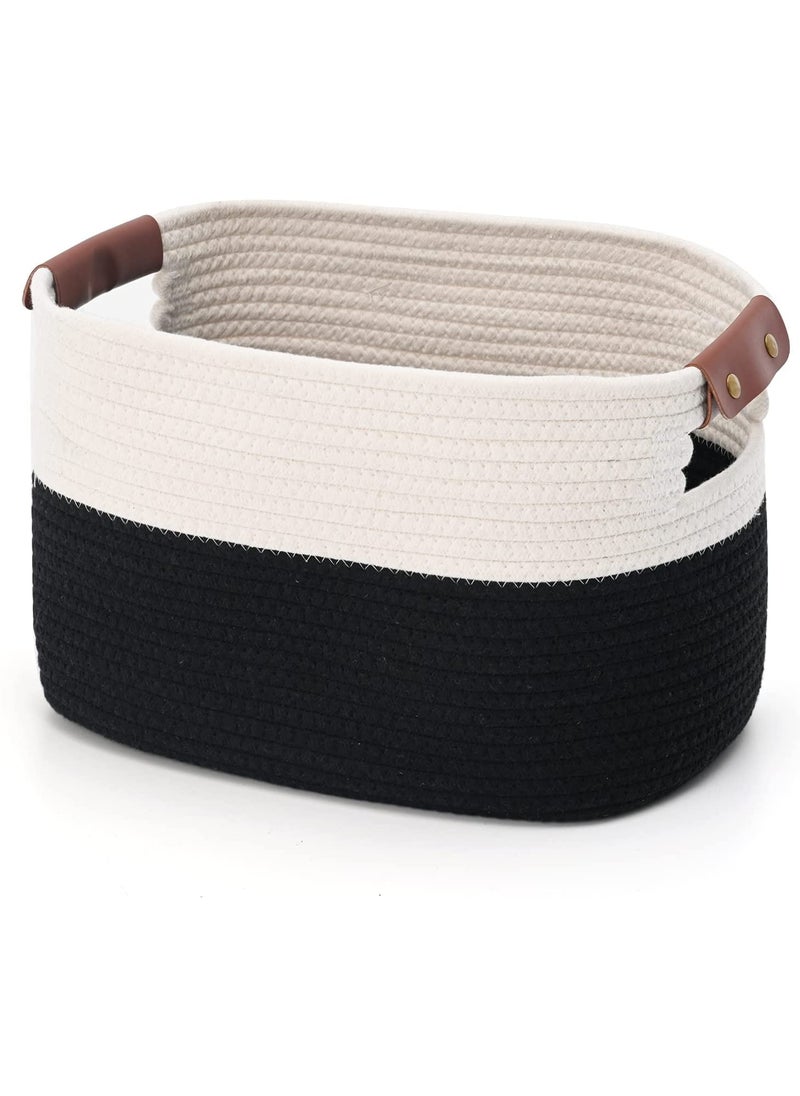 Textile and Beyond boho home decor box rope storage book shelf jute fruit planter basket laundry clothes bag toy gift hamper set of 1 baby tray bucket organizer for living room kitchen washroom 26