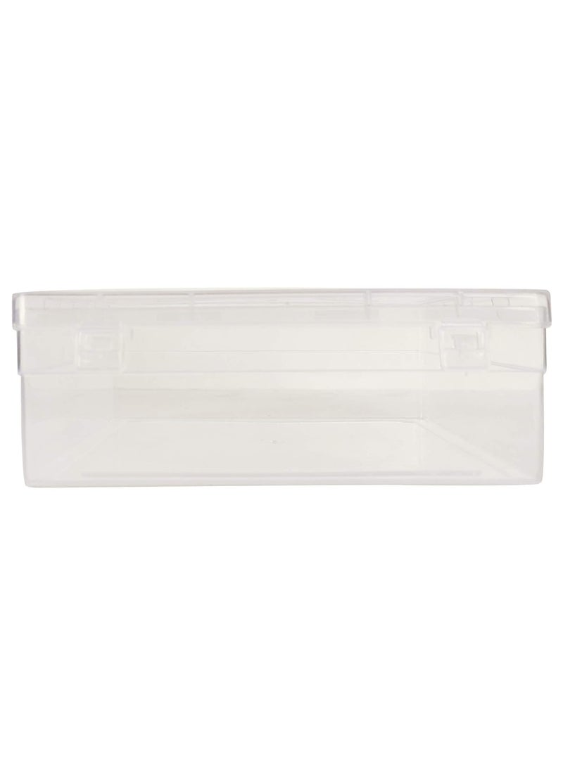 Feliz Clear Plastic Square Storage Boxes Size 65 x 65 x 25 Inches Set of 12