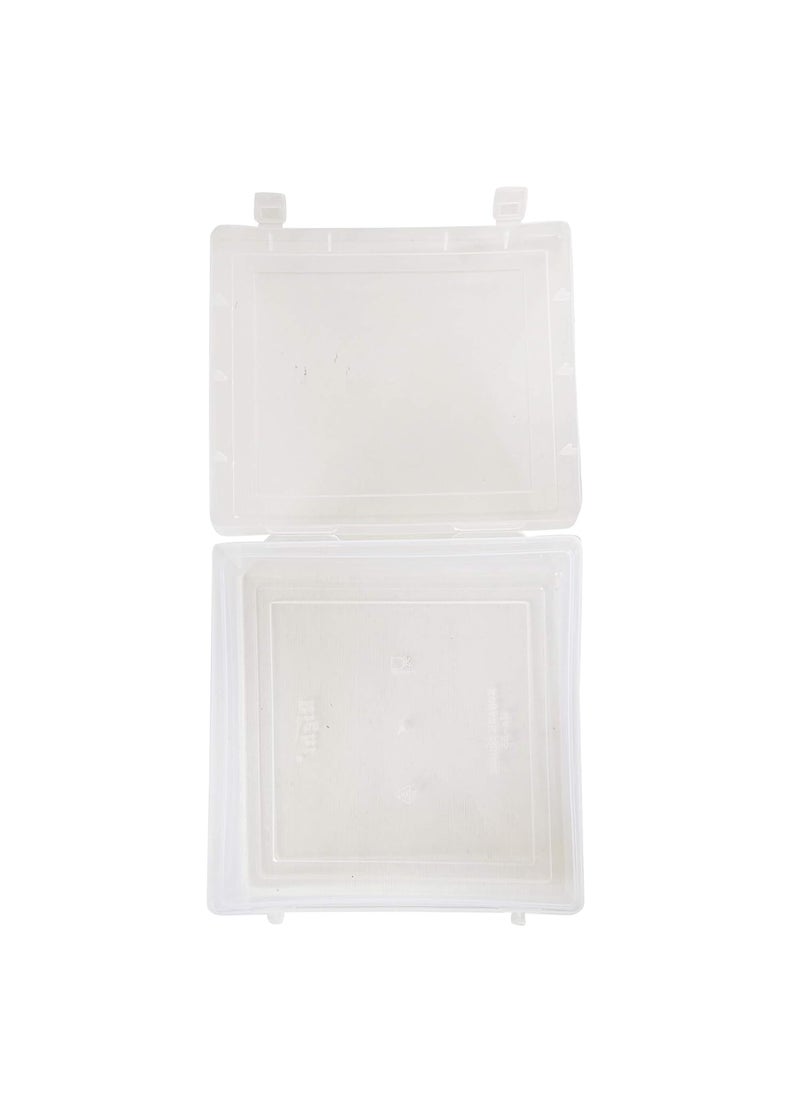 Feliz Clear Plastic Square Storage Boxes Size 65 x 65 x 25 Inches Set of 12