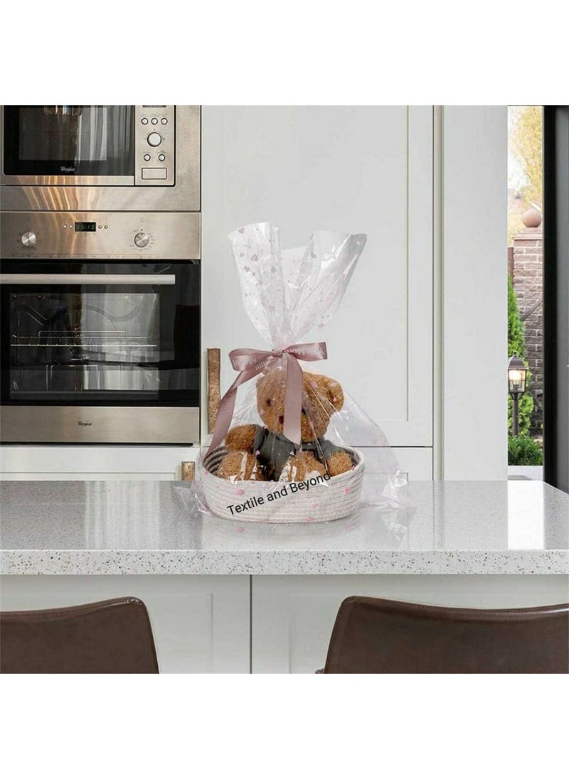 Textile and Beyond Mini Rope Woven Storage Basket Cotton Paper Tray Baby Nursery Organizer Shelf Basket for Toys Fruits Kitchen Office