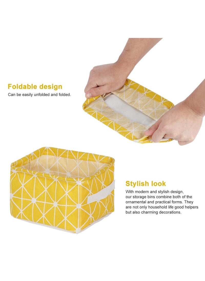 DAREV Pack of 5 Foldable Storage Box Canvas Fabric Baskets for Organizing with Handles Rectangle Small Storage Box Cube Foldable Multipurpose Storage Box Closet Desk Baby Storage Organizer