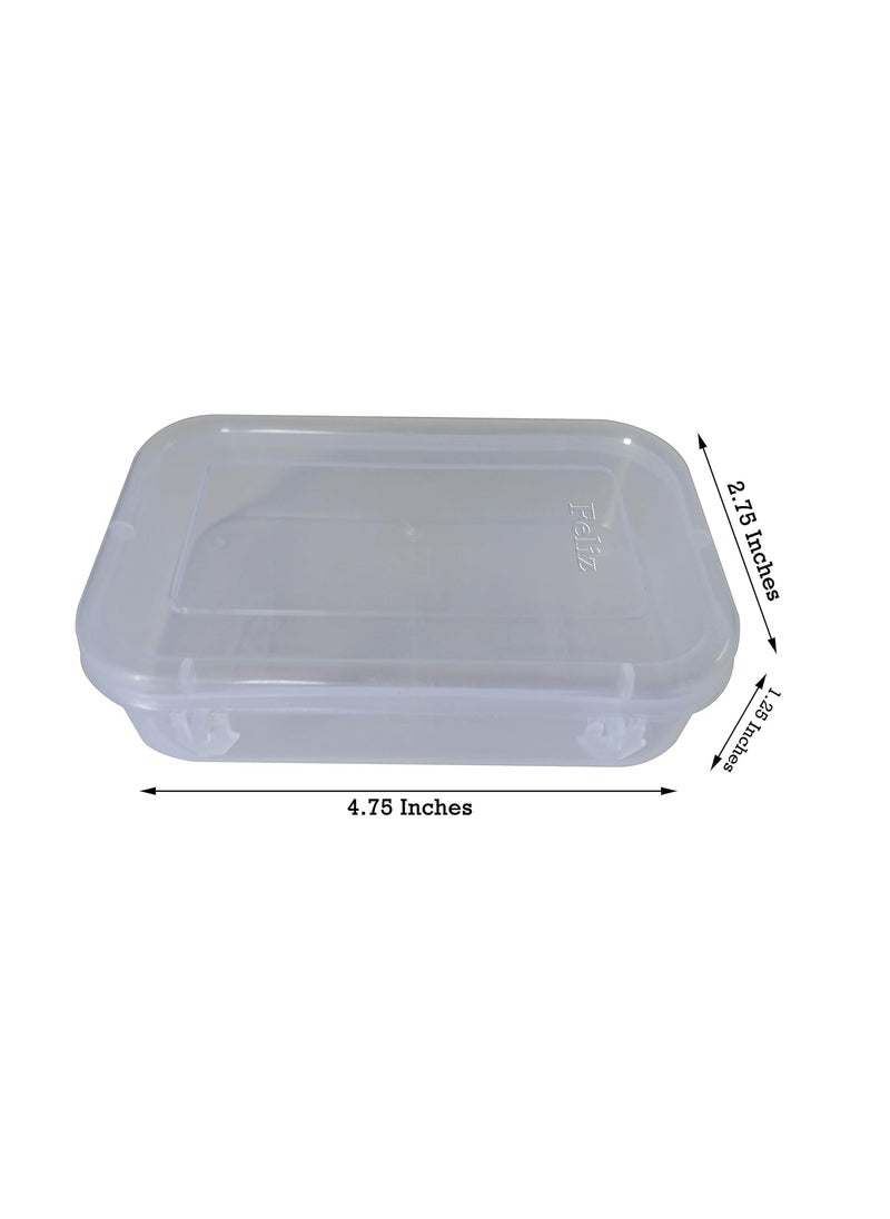 Feliz Plastic Rectangular Storage Box Transparent 475 x 275 x 125 Inches 24 Pieces