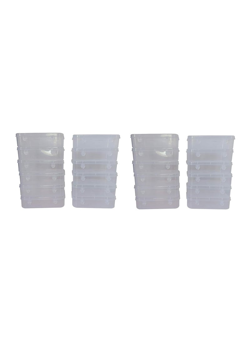 Feliz Plastic Rectangular Storage Box Transparent 475 x 275 x 125 Inches 24 Pieces
