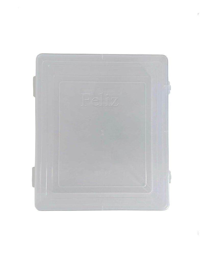 Feliz Clear Plastic Large Storage Boxes size 9 x 75 x 35 Inches set of 3