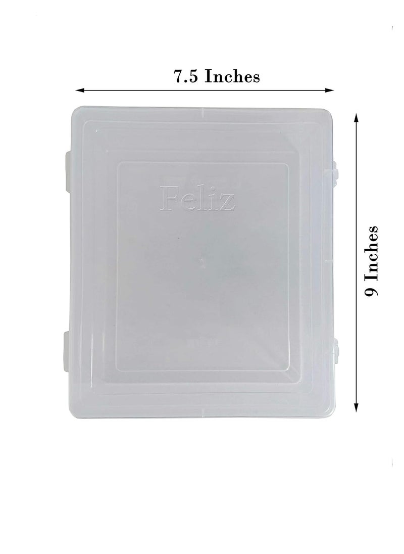 Feliz Clear Plastic Large Storage Boxes size 9 x 75 x 35 Inches set of 3