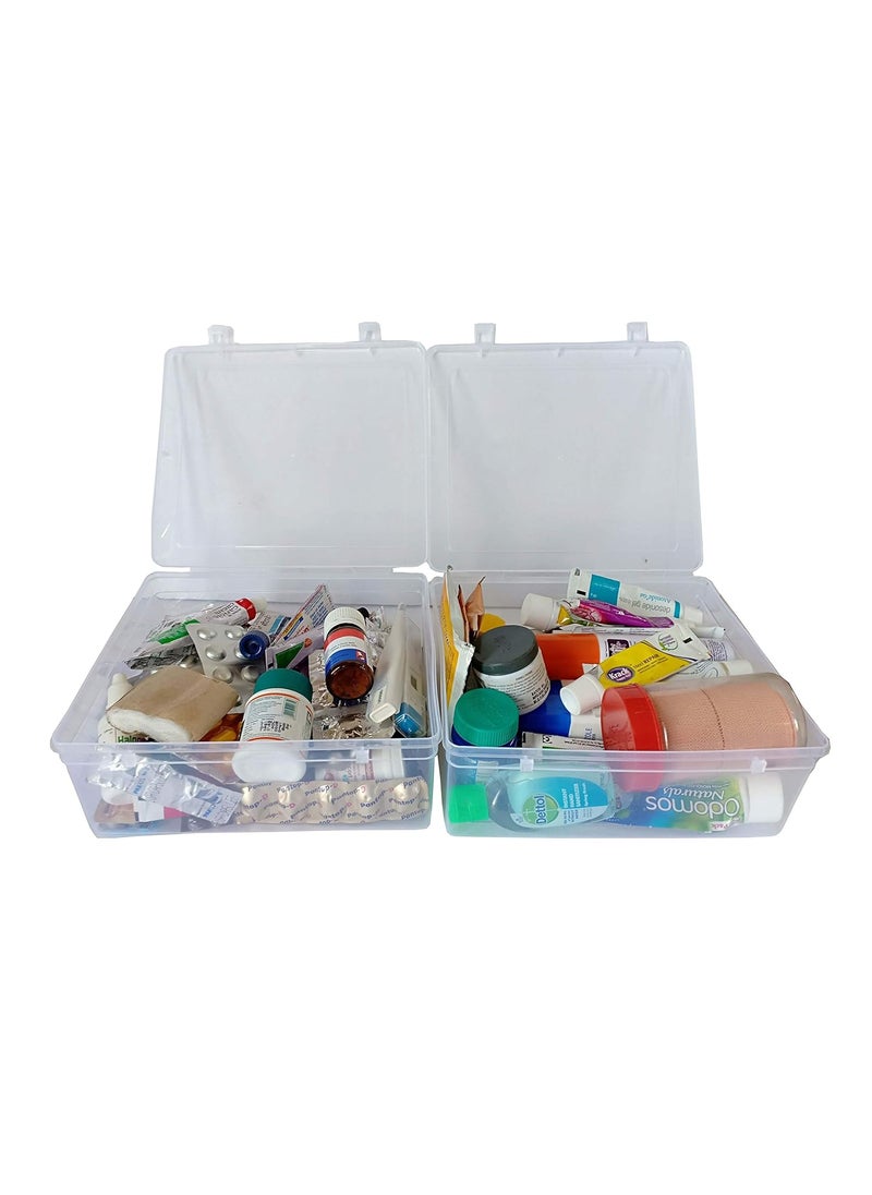 Feliz Clear Plastic Large Storage Boxes size 9 x 75 x 35 Inches set of 3