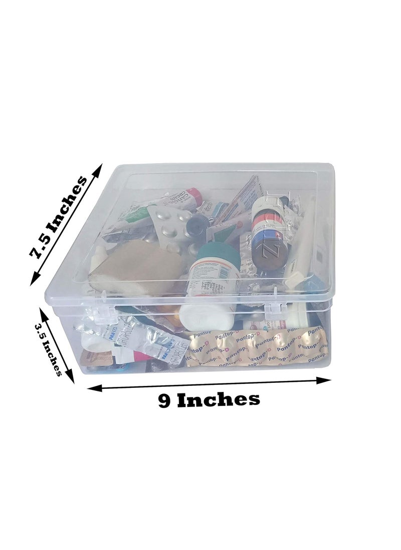 Feliz Clear Plastic Large Storage Boxes size 9 x 75 x 35 Inches set of 3