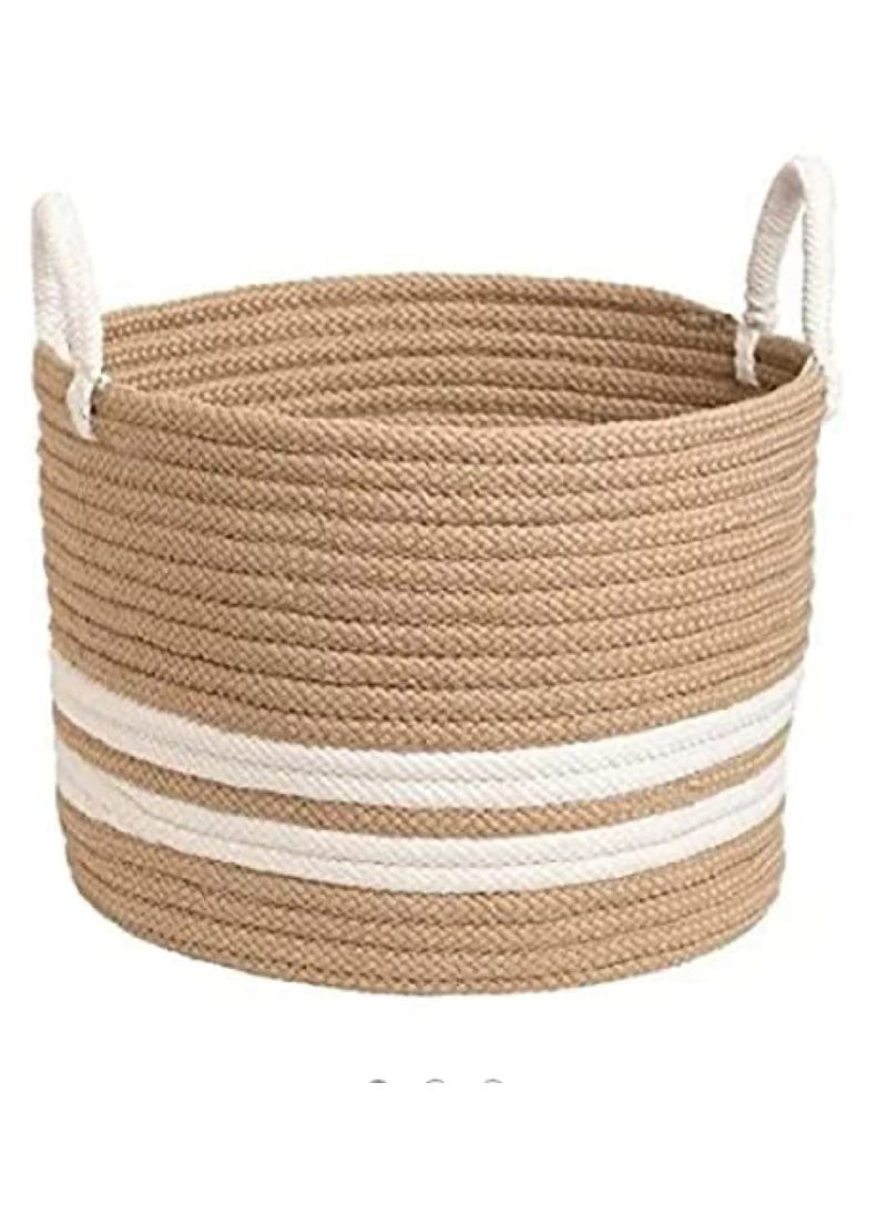 ALBY Woven Laundry Hamper Toy Storage Bin for Blankets Clothes Toys Pillows in Living Room Baby Nursery UTE Cotton ALBY8