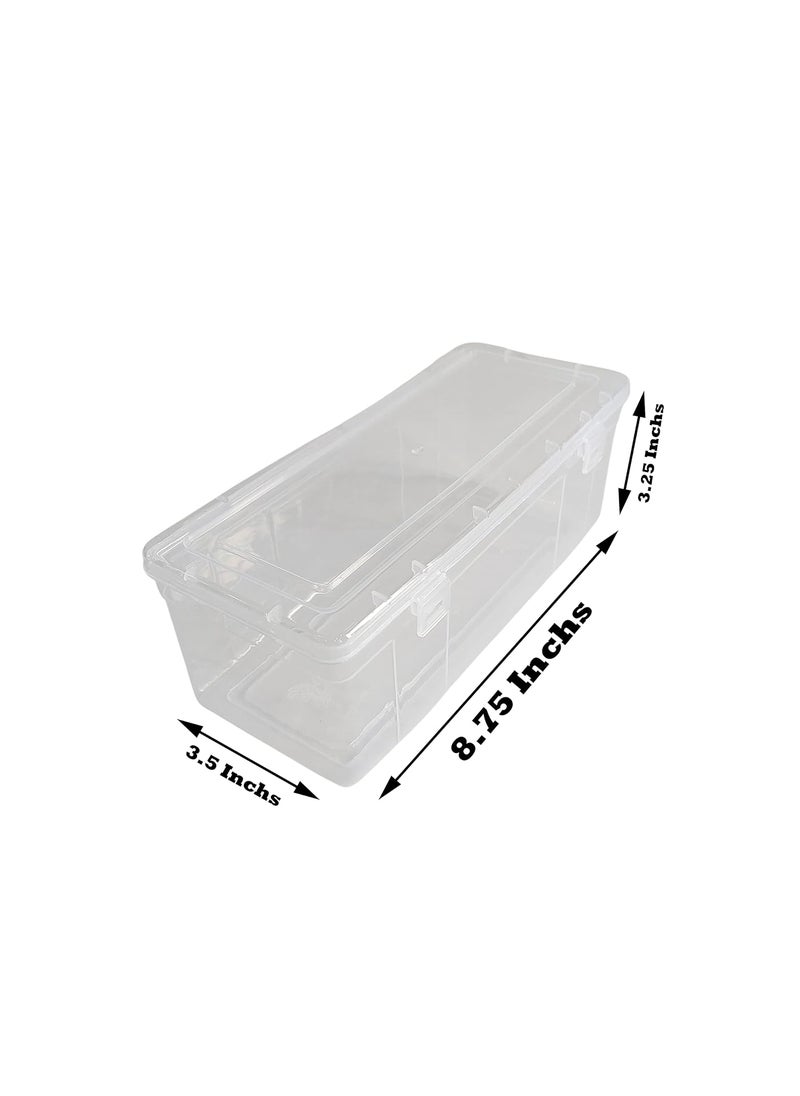 Feliz Clear Plastic Medium Storage Boxes Size 875 x 35 x 325 inches Set of 10