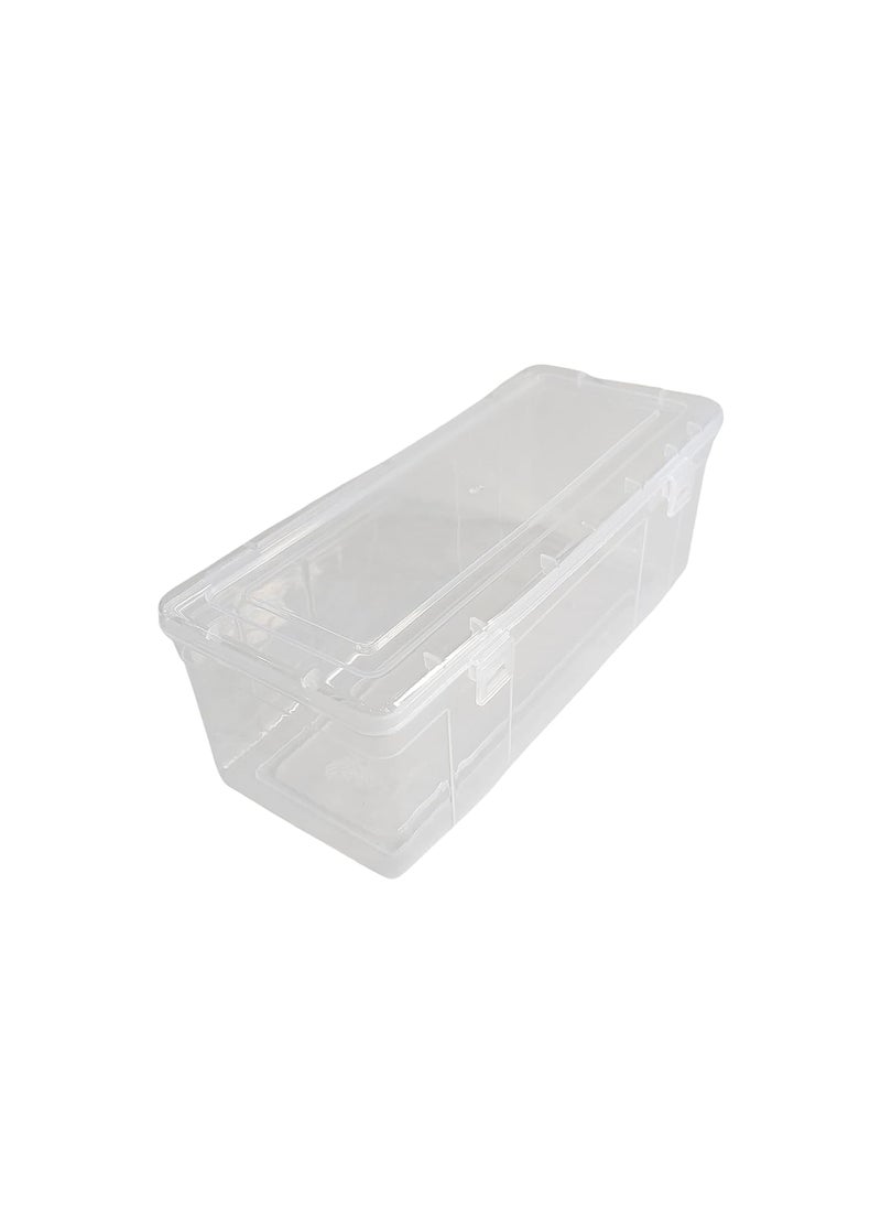 Feliz Clear Plastic Medium Storage Boxes Size 875 x 35 x 325 inches Set of 10