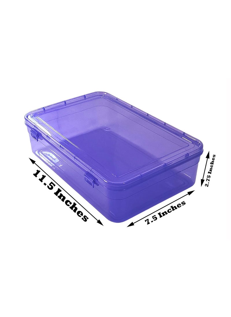 Feliz Purple Coloured Plastic Large Storage Boxes Size 115x75x275 inches Set of 5