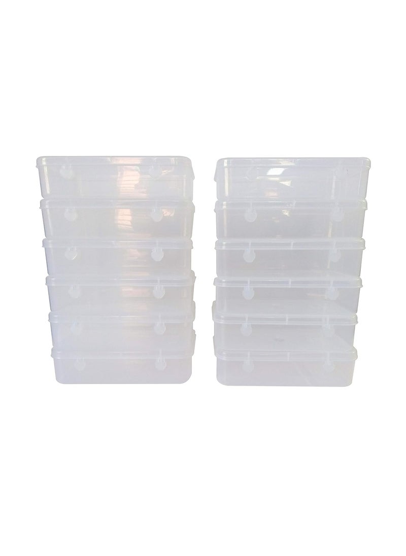 Feliz Clear Plastic Medium Storage Boxes Size 725x475x175 inches Set of 12