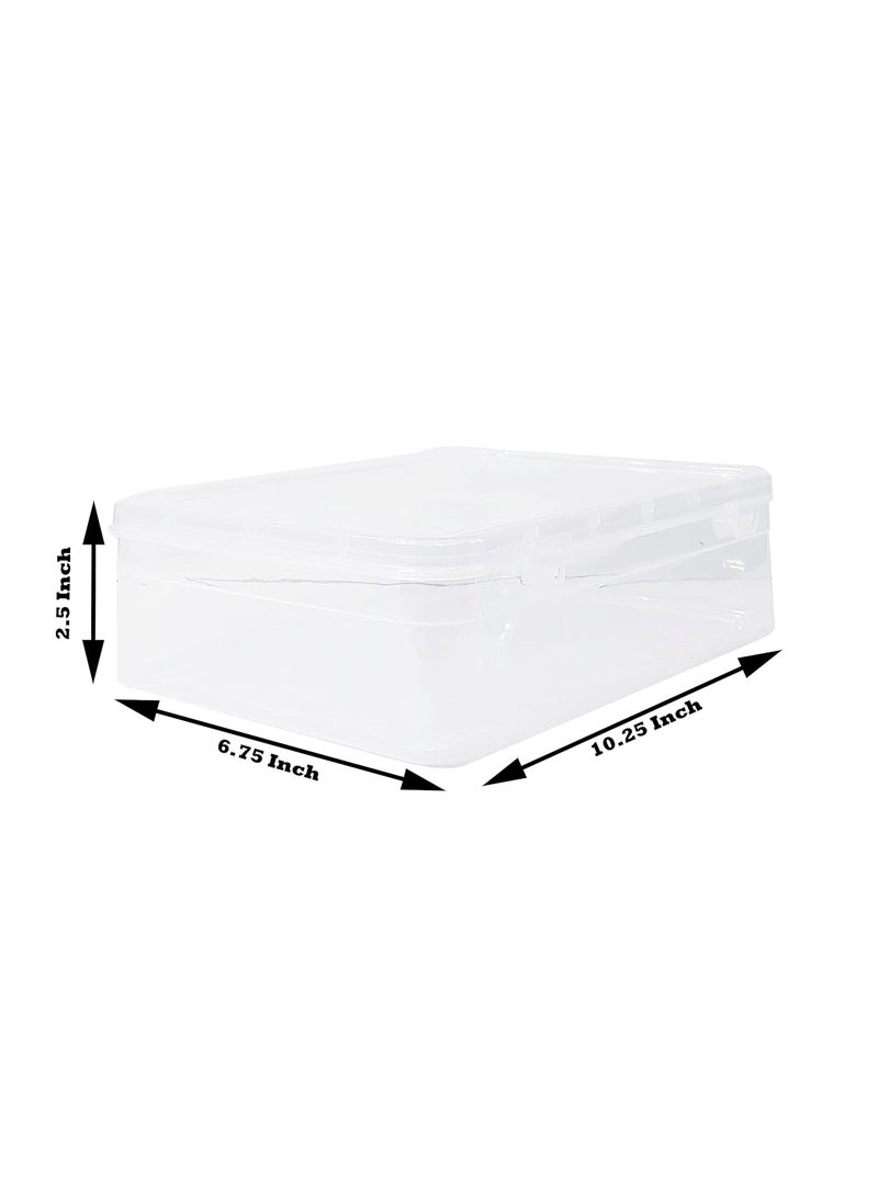 Feliz Clear Plastic Medium Storage Boxes Size 1025 x 675 x 25 inches Set of 5 Five Boxes
