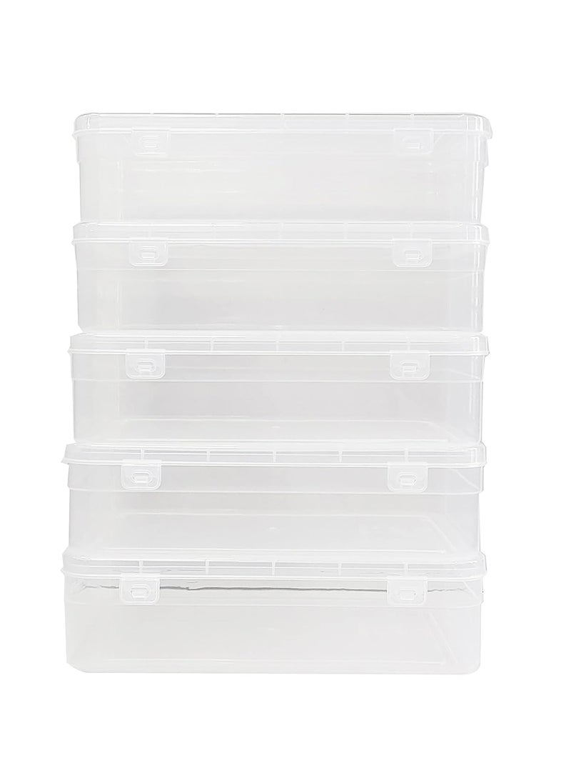 Feliz Clear Plastic Medium Storage Boxes Size 1025 x 675 x 25 inches Set of 5 Five Boxes