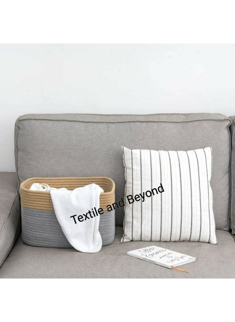 Textile and Beyond Jute Rope Storage Basket Set of 3 Multipurpose Small Box for Bookshelf Laundry Toys Gift Hamper Home Decor