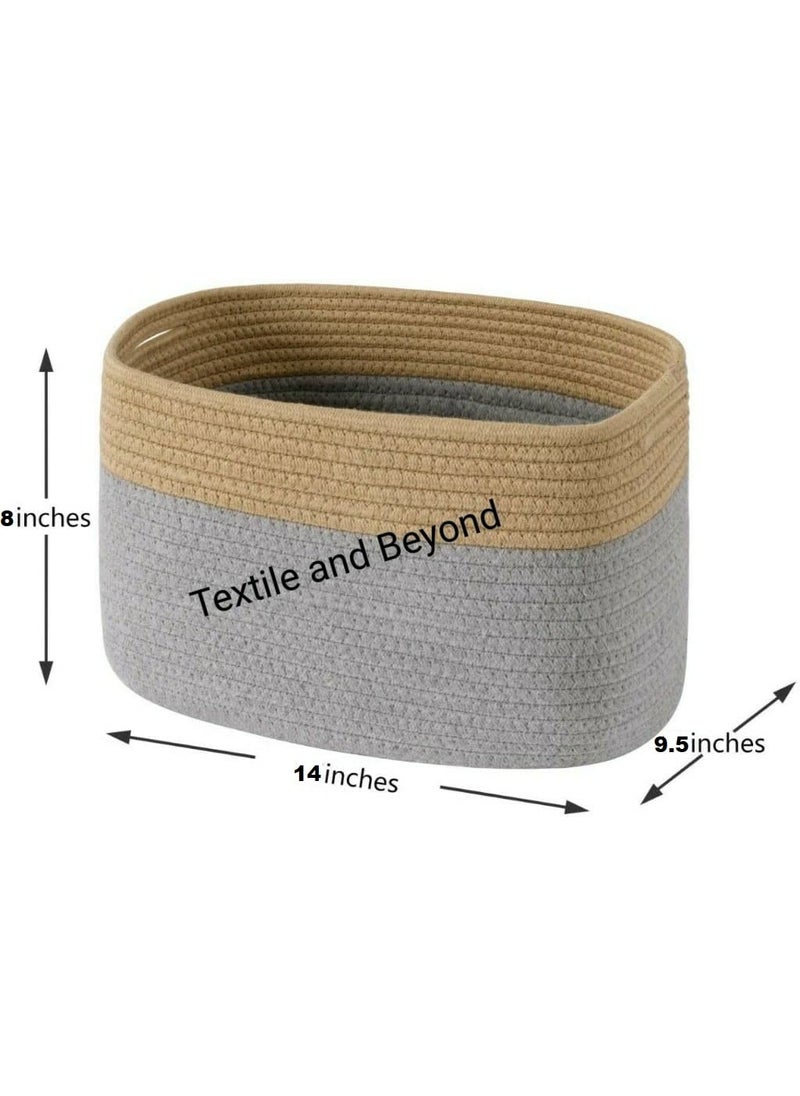 Textile and Beyond Jute Rope Storage Basket Set of 3 Multipurpose Small Box for Bookshelf Laundry Toys Gift Hamper Home Decor