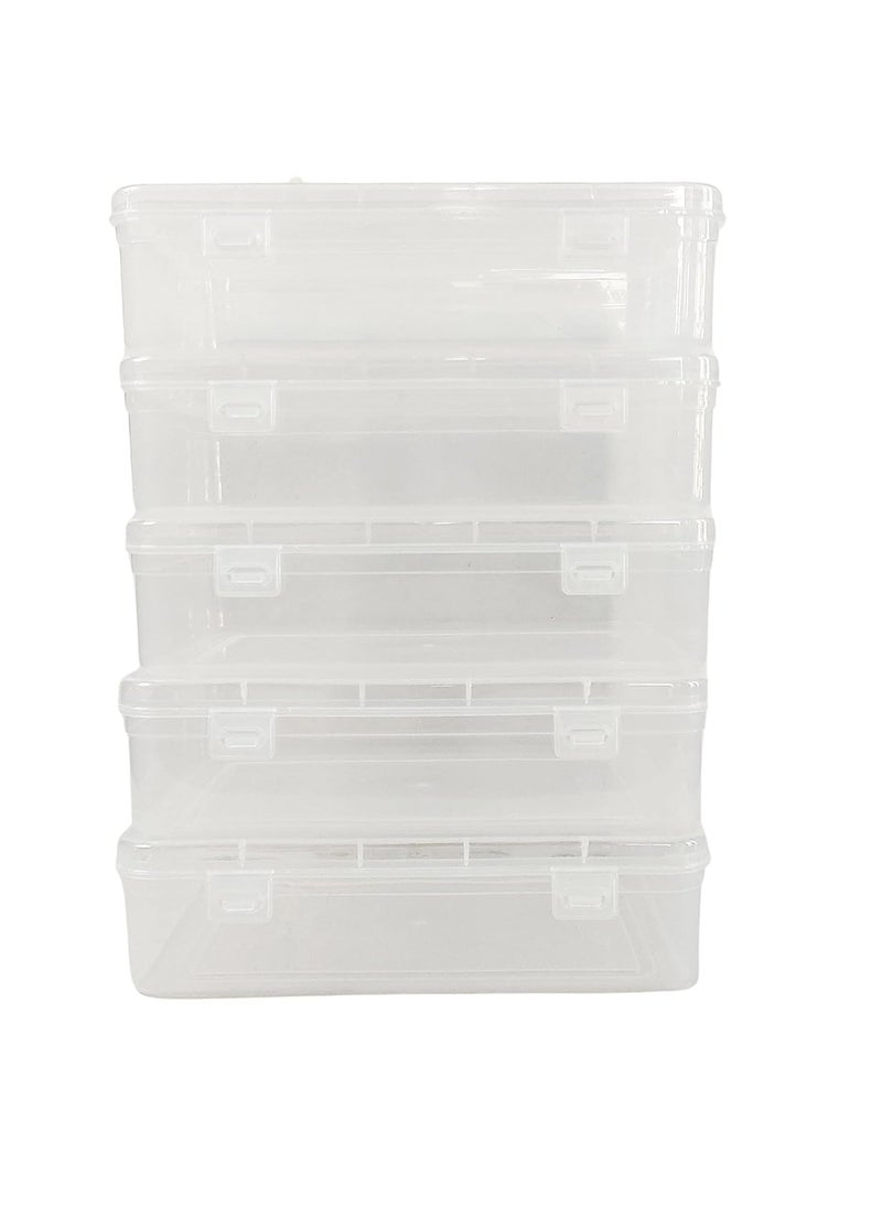 Feliz Clear Plastic Medium Storage Boxes Size 85 x 55 x 225 inches Set of 5