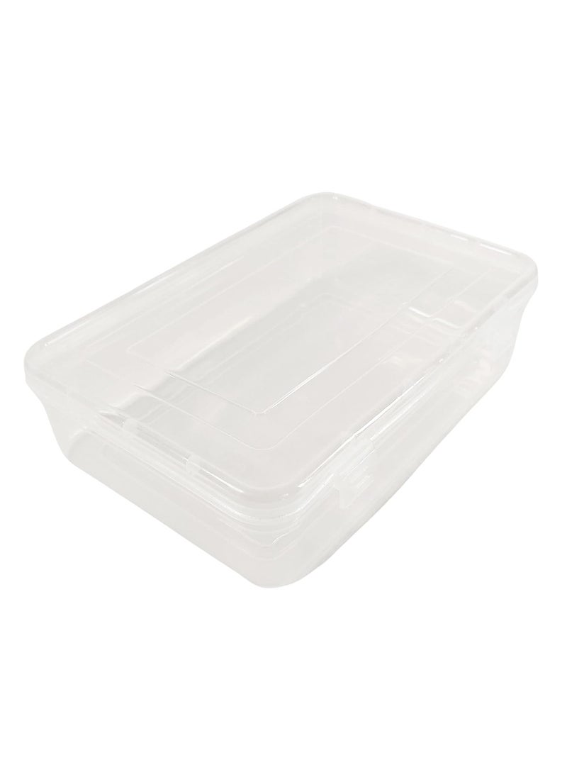 Feliz Clear Plastic Medium Storage Boxes Size 85 x 55 x 225 inches Set of 5