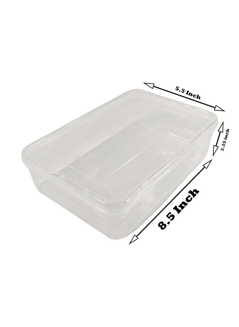 Feliz Clear Plastic Medium Storage Boxes Size 85 x 55 x 225 inches Set of 5