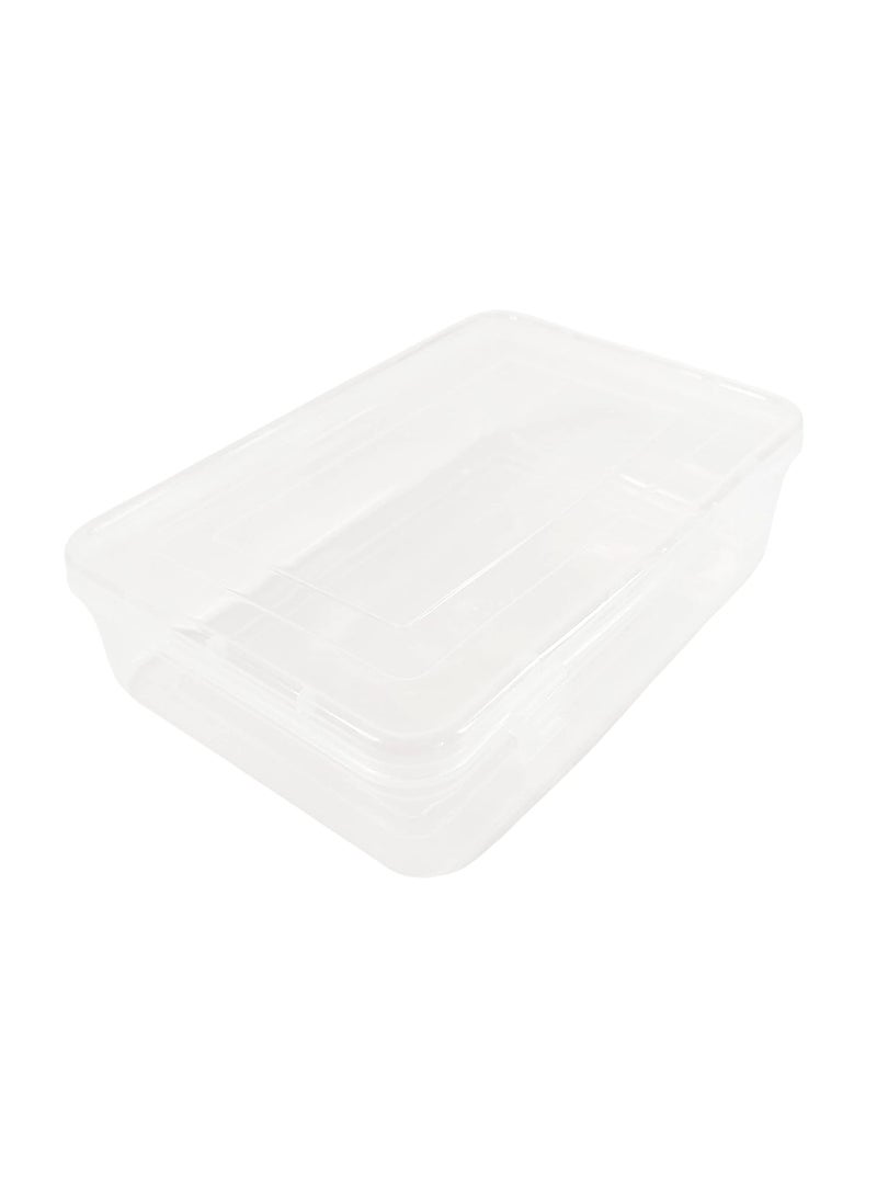 Feliz Clear Plastic Medium Storage Boxes Size 85 x 55 x 225 inches Set of 5