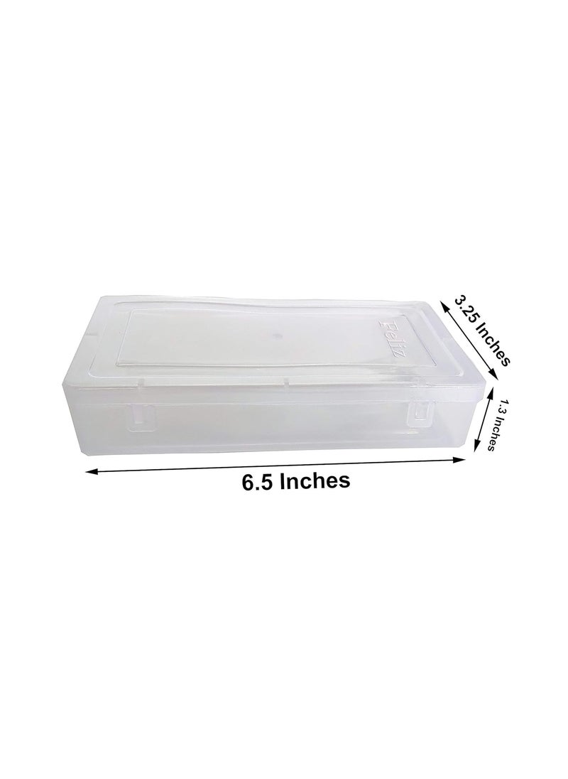 Feliz Clear Plastic Small Storage Boxes Size 65x325x13 in Set of 12