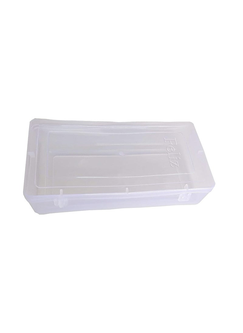 Feliz Clear Plastic Small Storage Boxes Size 65x325x13 in Set of 12