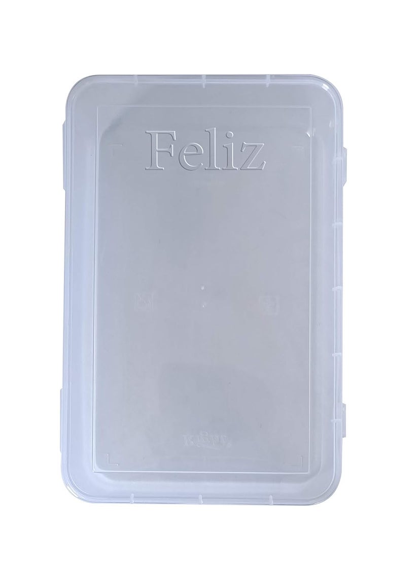 Feliz Plastic Rectangular Storage Box 3 Pieces Transparent 1025 x 675 x 25 inches