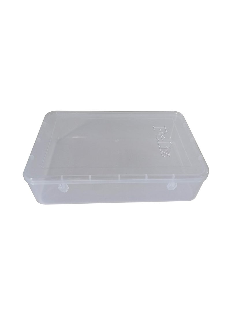 Feliz Plastic Rectangular Storage Box 3 Pieces Transparent 1025 x 675 x 25 inches