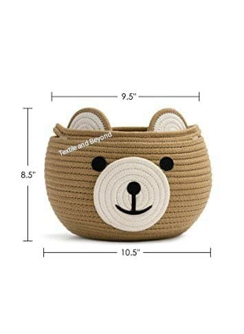 Textile and Beyond boho home decor box Kids rope storage book shelf jute fruits basket laundry clothes bag toys gift hamper baby tray bucket organizer for new born living room boys girls teddy bear