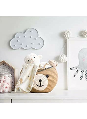Textile and Beyond boho home decor box Kids rope storage book shelf jute fruits basket laundry clothes bag toys gift hamper baby tray bucket organizer for new born living room boys girls teddy bear