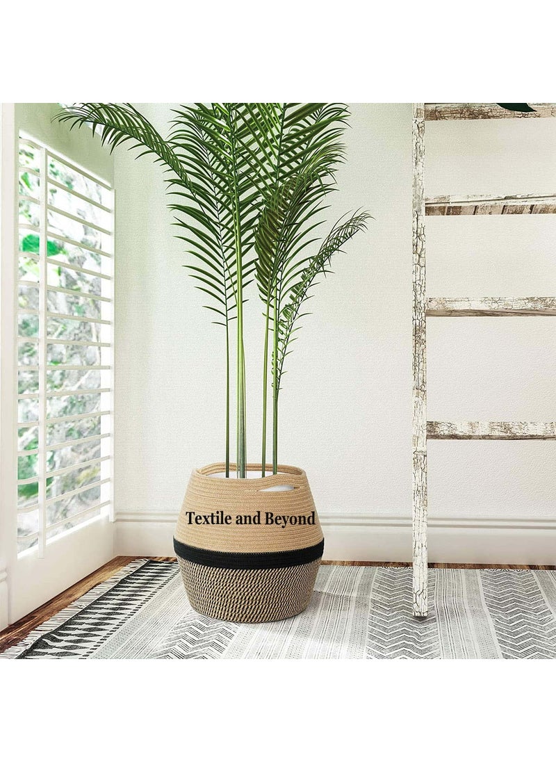 Textile and Beyond Boho Home Decor Small Box Rope Storage Organizer Jute Basket for Fruits Laundry Toy Gift Hamper Baby Tray for Living Room Kitchen Washroom G2
