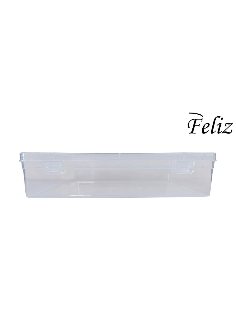 Feliz Rectangular Plastic Extra Large Storage Boxes Size 1225x925x275 inches Clear Set of 3