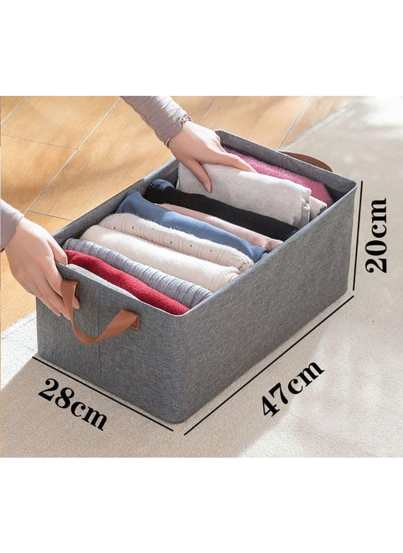 DAREV Collapsible Fabric Storage Cubes Organizer with Handles Foldable Storage Baskets for Organizing Toys Books Shelves Closet Large Storage Box with Handles GreyPack of 4