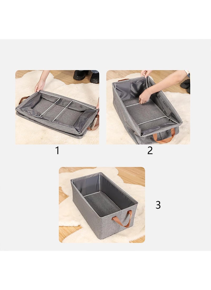 DAREV Collapsible Fabric Storage Cubes Organizer with Handles Foldable Storage Baskets for Organizing Toys Books Shelves Closet Large Storage Box with Handles GreyPack of 4