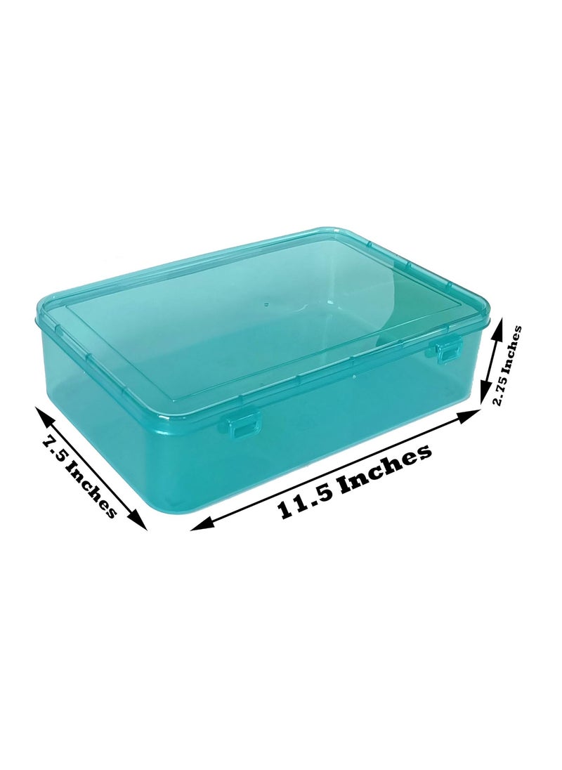 Feliz Green Coloured Plastic Large Storage Boxes Size 115x75x275 inches Set of 4 Rectangular