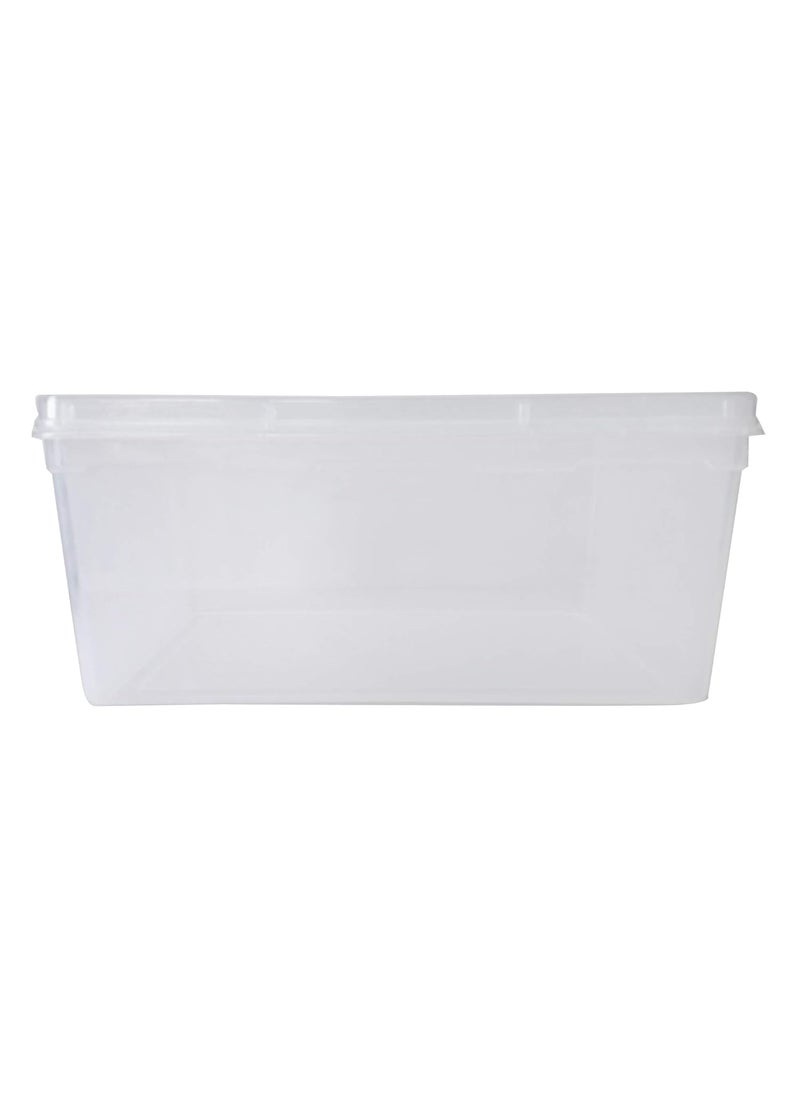 Feliz Clear Plastic Extra Large Storage Boxes Set of 3 Transparent Size 15x10x7 inches Fully Detachable lid Rectangular