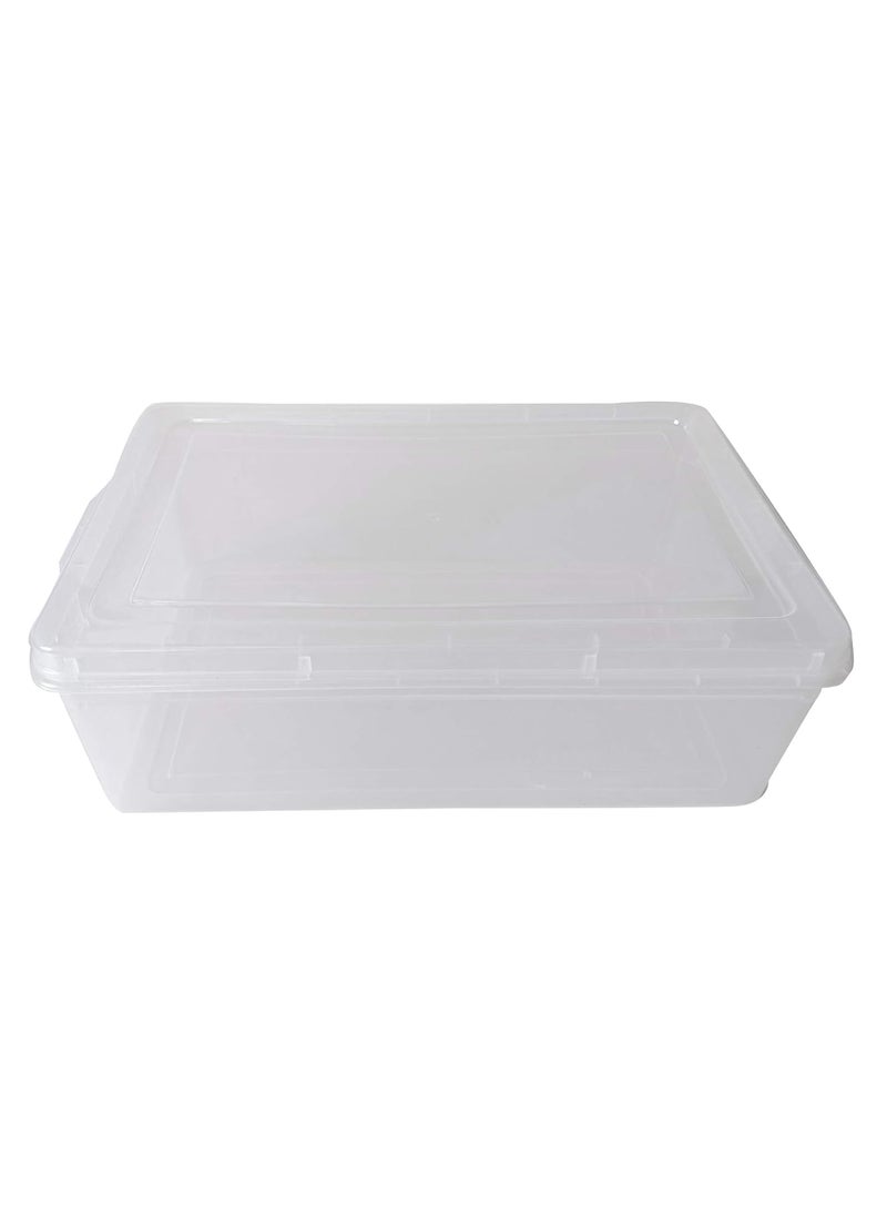 Feliz Clear Plastic Extra Large Storage Boxes Size 15x10x5 inches Fully detachable lid Set of 3